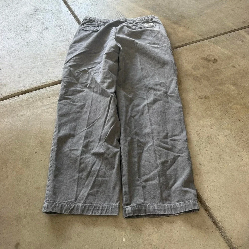 30x28 Grey Chino Style Wide Leg Pleated Pants Y2K Grunge 2000s Vintage